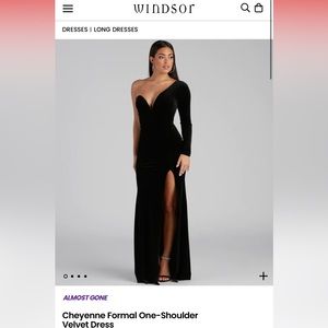 Windsor 1shoulder velvet formal dress
